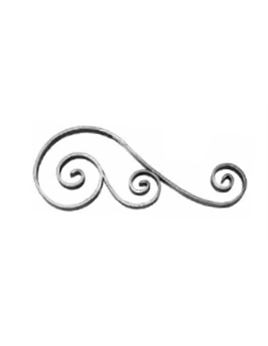 Motif volute dessus de portail 20x6mm-450x190mm