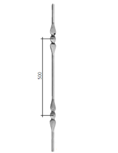 Barreau 2 motif C12x12mm-H1000mm