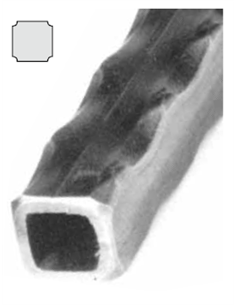 Tube martelé C16x16x1.5mm - L3000mm