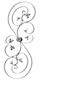 Barreau volute+feuille P12x6mm-360x1000mm