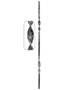 Barreau double torsade C14x14mm-H1000mm