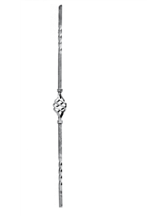 Barreau torsadé+pigne centrale C12x12mm-55x900mm