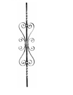 Barreau volute C14x14mm-180x1300mm