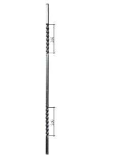 Barreau dble torsade C14x14mm-H900mm