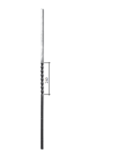 Barreau torsade centrale C14x14mm-H900mm