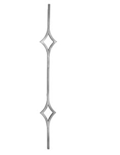 Barreau double motif C12x12mm-120x1000mm