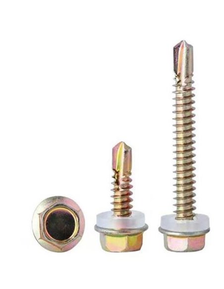 Vis à tôle autoforeuse à tête hexagonale - rondelle EPDM
