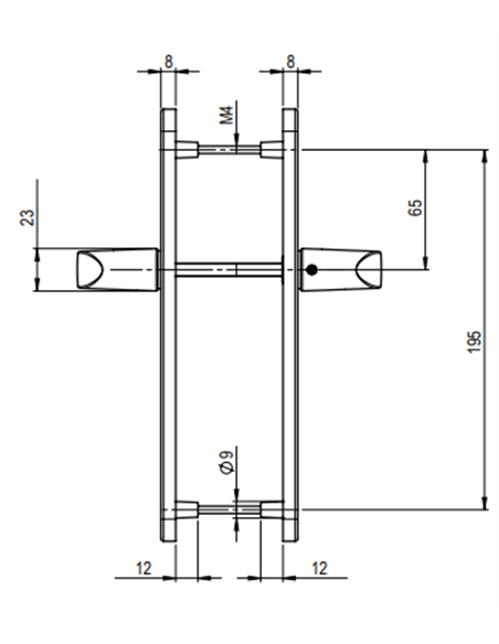 Ensemble poignée TELLUS - Entraxe 70