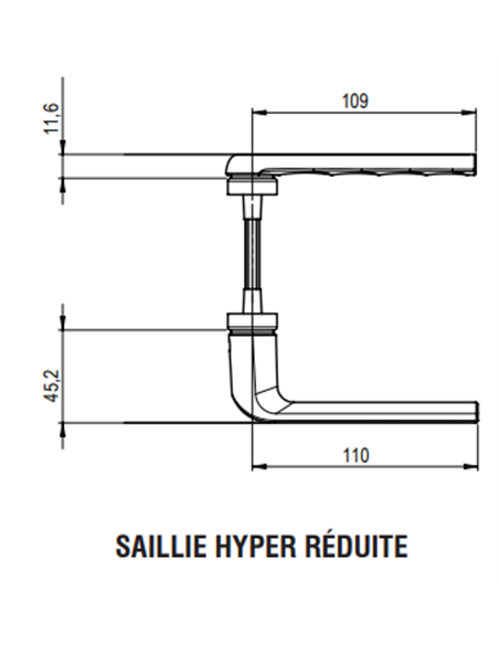 Ensemble poignée TELLUS - Entraxe 70- Saillie réduite