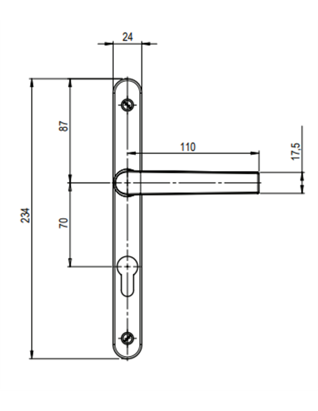 Ensemble poignée TELLUS - Entraxe 70- Saillie réduite