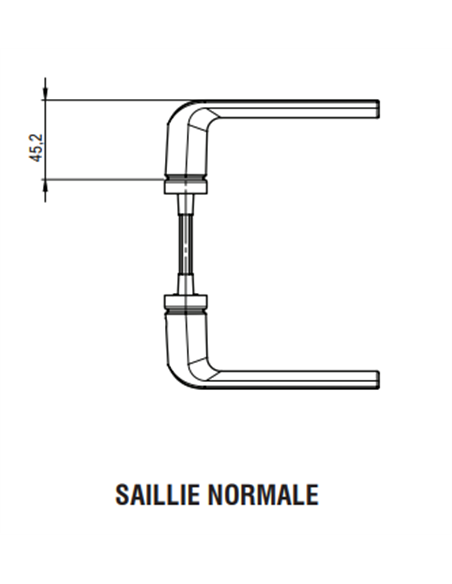 Ensemble poignée TELLUS - Entraxe 70- Saillie réduite