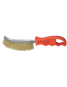 Brosse acier laitonné - Manche plastique
