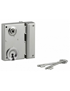 Serrure en applique de grille- Verticale - A fouillot - Zingué 