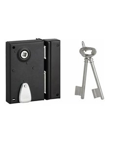 Serrure en applique - Verticale - A fouillot - Noir