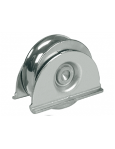 Roue avec Plaque - 1 Roulement à Bille - Gorge Ronde Diamètre 20mm 