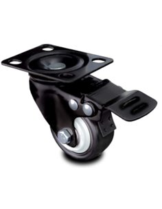 Roue pivotante avec frein en plastique