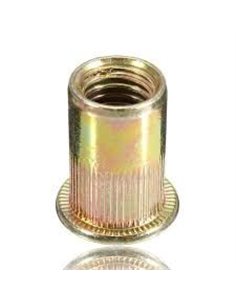 Insert fileté métallique tête plate bichromaté