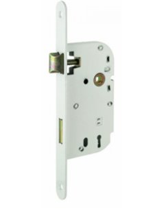 Serrure à larder - Fermeture par bouton - Blanc